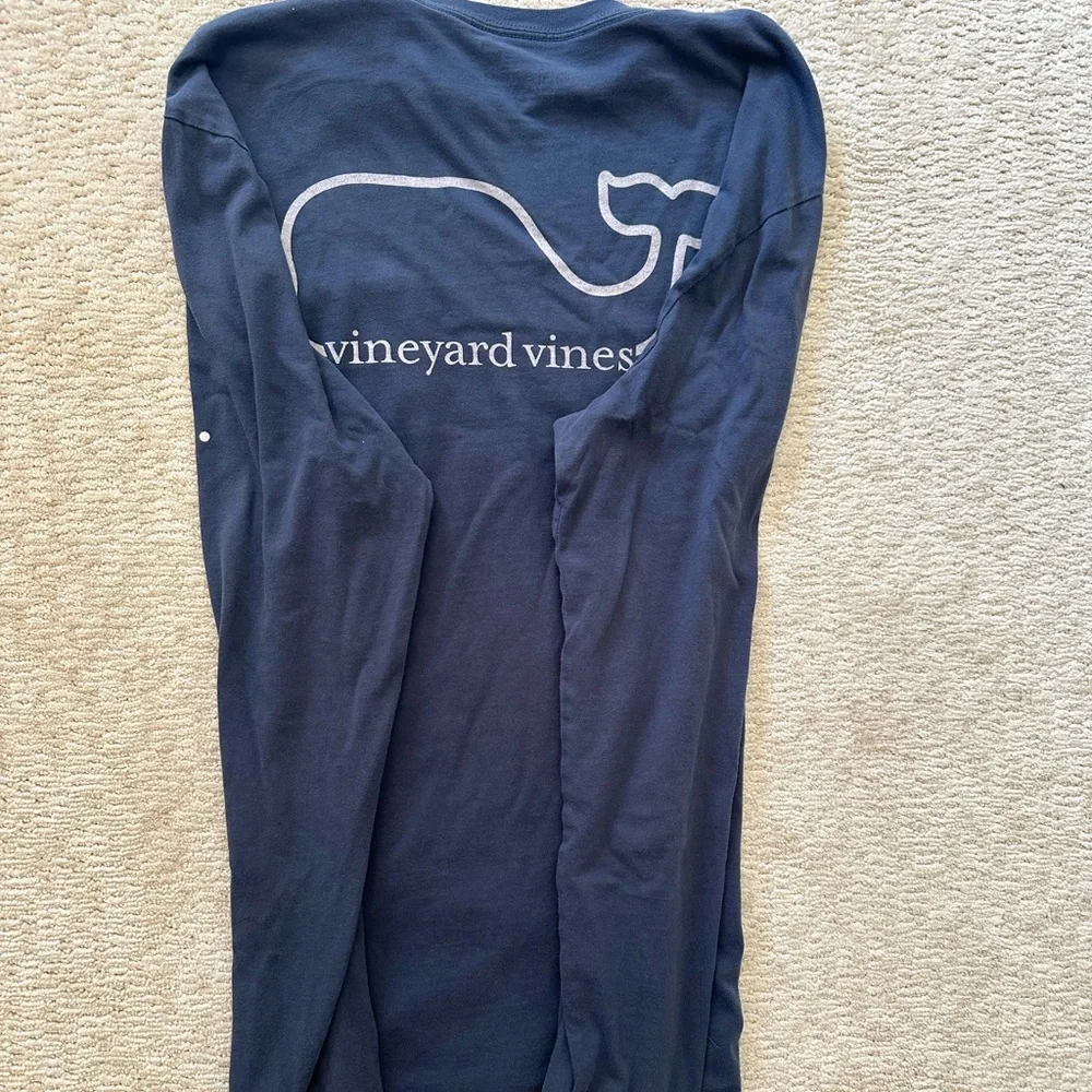 Vineyard Vines Blue Cotton Long Sleeve - M - Picture 2 of 3